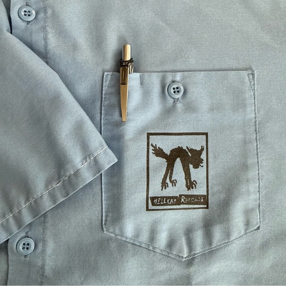 Vintage 90s The Gadjits Hellcat Records Dickies Work Shirt USA ~ Size XXL - Picture 7 of 10
